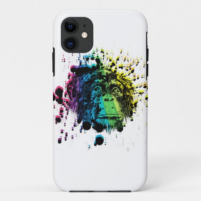 Rainbow Chimpanzee Case-Mate iPhone Case (Back)