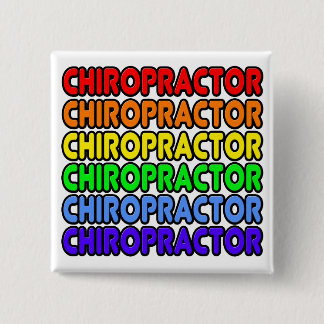 Rainbow Chiropractor 2 Inch Square Button