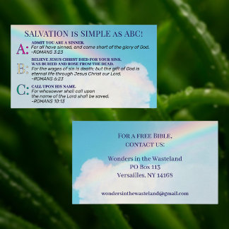 Rainbow Christian Faith Gospel ABC Salvation KJV  Business Card