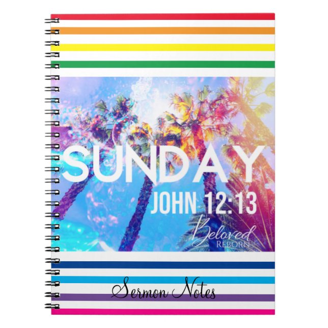 Rainbow Christian Sermon Notes Journal de prière (Devant)