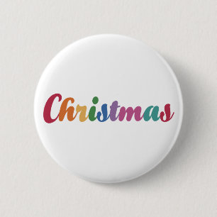 Rainbow Christmas 2 Inch Round Button