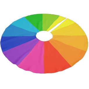 Rainbow Christmas Brushed Polyester Tree Skirt