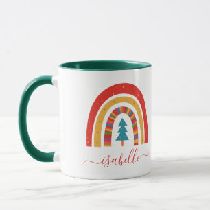 Rainbow Christmas colourful cute fun personalized Mug