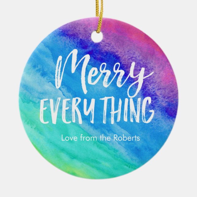 Rainbow Christmas Ornament with personalized photo (Front)