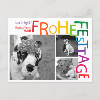 Rainbow Christmas Postcard