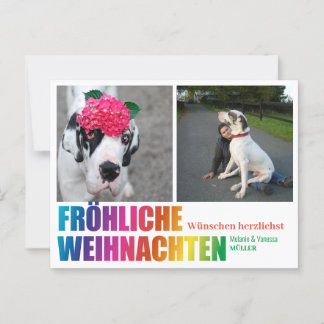 Rainbow Christmas Postcard