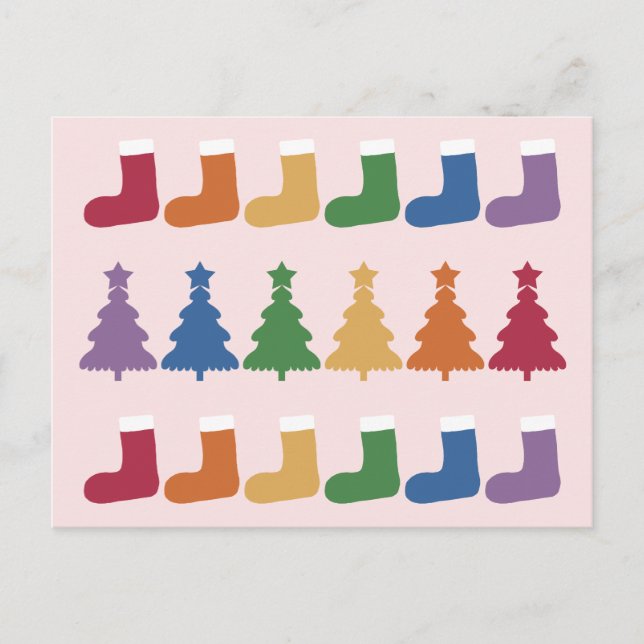 Rainbow Christmas Tree #2 Postcard (Front)
