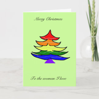 Rainbow Christmas tree card