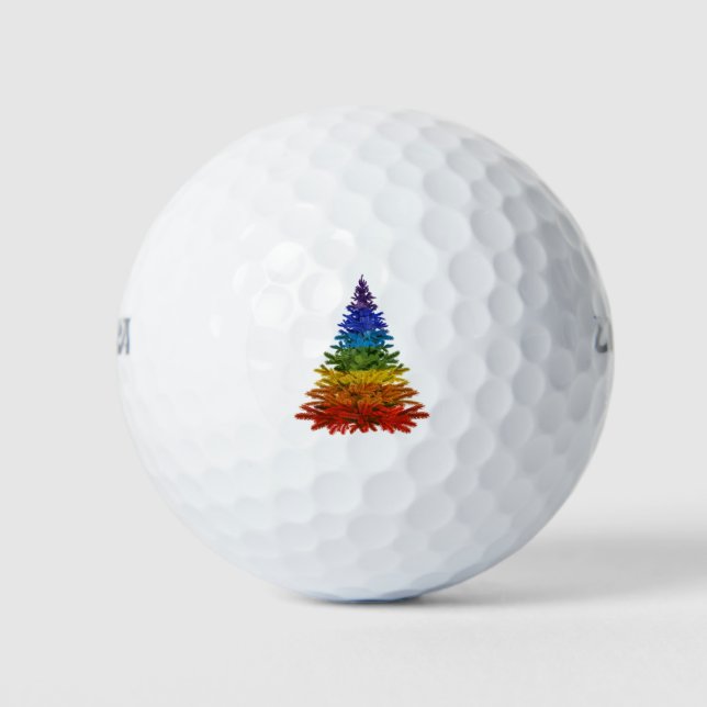 rainbow christmas tree golf balls (Front)