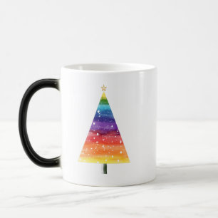 Rainbow christmas tree magic mug