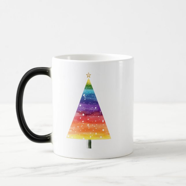 Rainbow christmas tree magic mug (Left)