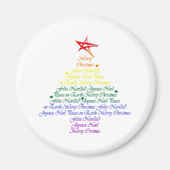 Rainbow Christmas Tree Magnet (Front)