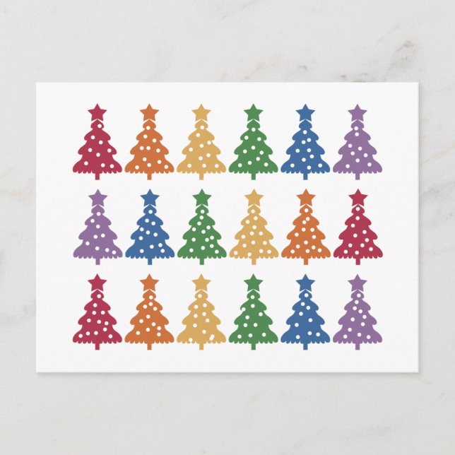 Rainbow Christmas Tree Postcard (Front)
