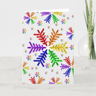 Rainbow Christmas Tree Snowflacon Carte de vacance