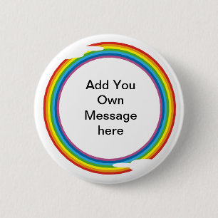 RAINBOW CIRCLE ADD YOUR OWN MESSAGE BUTTON