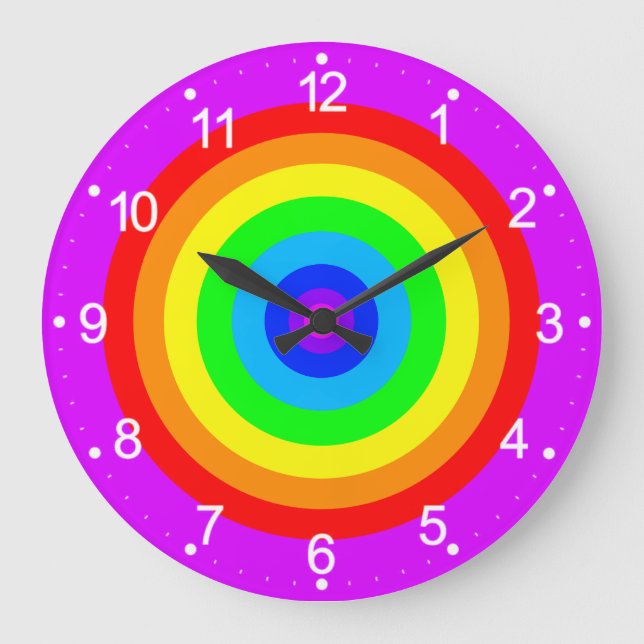 Rainbow Circle Design-40686 Large Clock (Front)