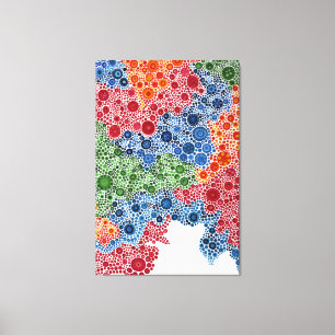 Rainbow Circle Dot Painting Landscape Print