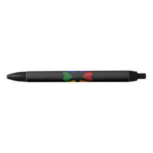 Rainbow Circle of Hearts Love Gay Pride LGBT Black Ink Pen
