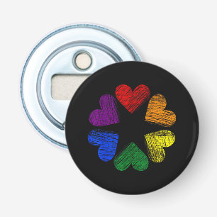 Rainbow Circle of Hearts Love Gay Pride LGBT Bottle Opener