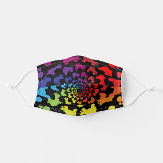 rainbow circle skates cloth face mask