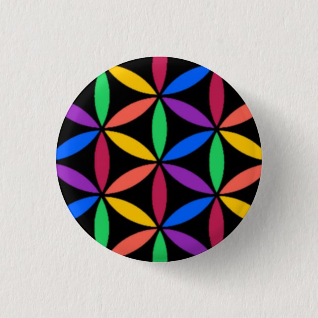Rainbow circles 1 inch round button (Front)