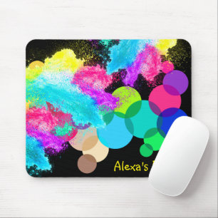 Rainbow Circles and Chalkdust Mouse Pad