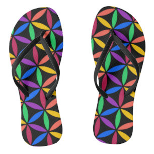 Rainbow circles flip flops