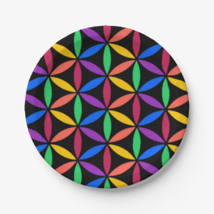 Rainbow circles paper plate