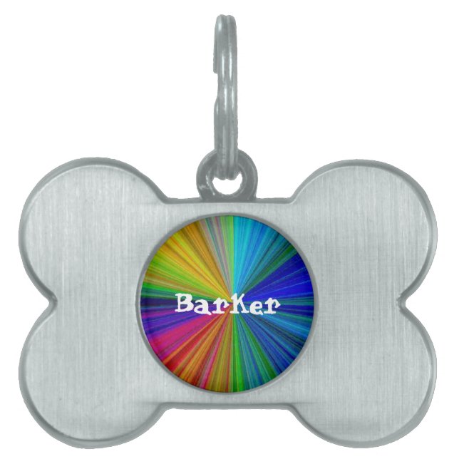 Rainbow Circular Gradient Pet Name ID Tag (Front)