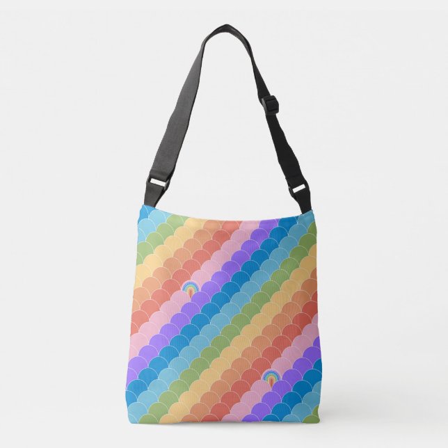 Rainbow Clamshell Crossbody Bag (Front)