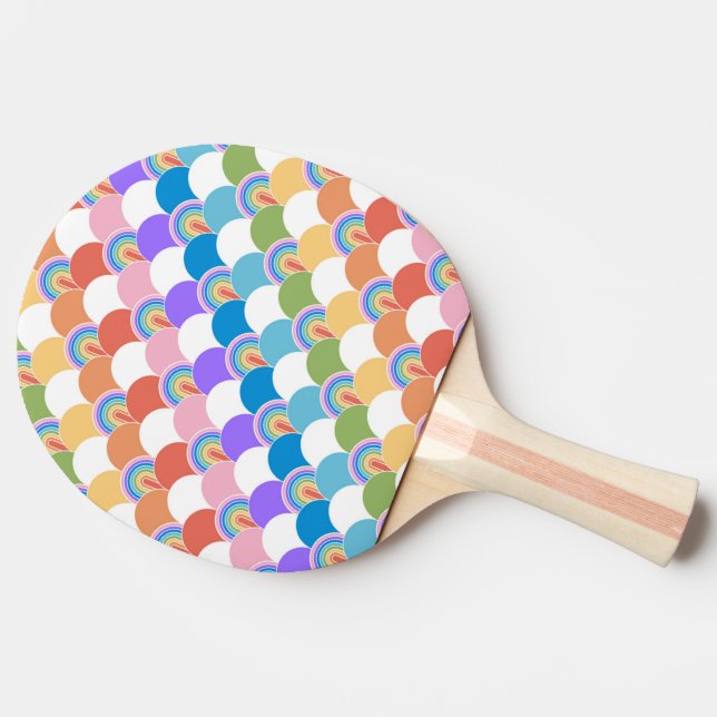 Rainbow Clamshell Ping Pong Paddle (Back Side)