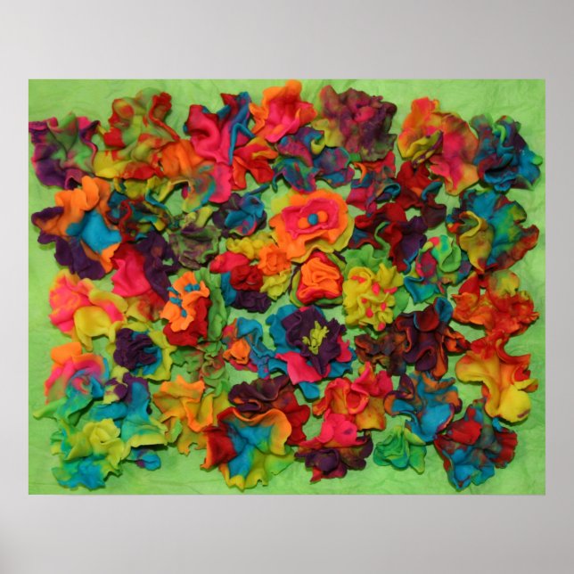 Rainbow Clay Flowers Poster (Front)