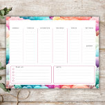 Rainbow Cloud Border, Vertical Weekly Planner Notepad<br><div class="desc">Undated vertical weekly planner with rainbow clouds accents on the decorative border. Has a spot for a  to-do list and notes.</div>