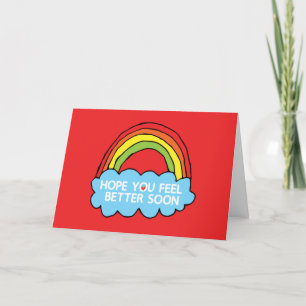 Rainbow Cloud Clip Art Sending You Well Wishes Thank You Card