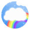 Rainbow cloud custom name  - stickers