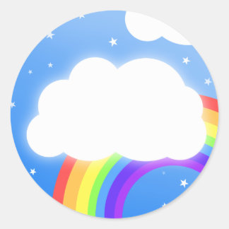 Rainbow cloud custom name - stickers