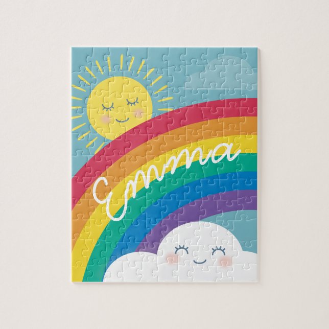 Rainbow Cloud et Sun Personnalisé Puzzle (Vertical)