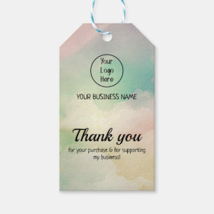 Rainbow cloud gradient business card thank you  gift tags