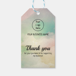 Rainbow cloud gradient business card thank you gift tags