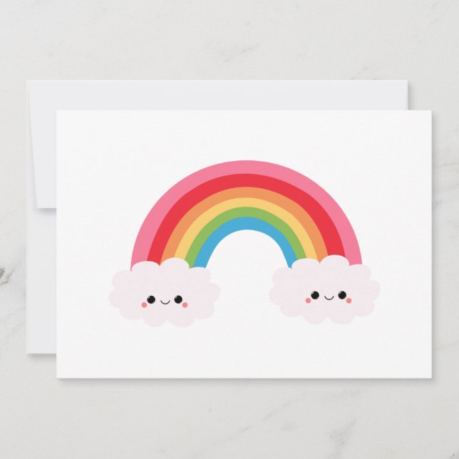 Rainbow Cloud Invitations (Front)