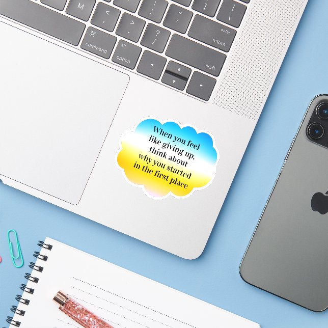 Rainbow Cloud Motivational Sticker (Laptop w/ iPhone)