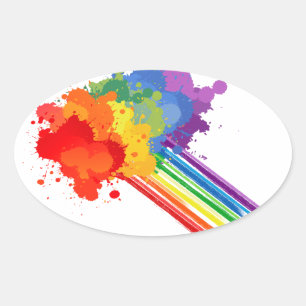 RAINBOW CLOUD -.png Oval Sticker