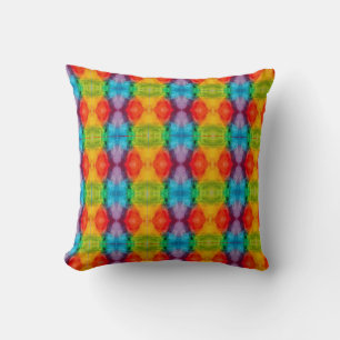 Rainbow Cloud Watercolor Art Throw Pillow