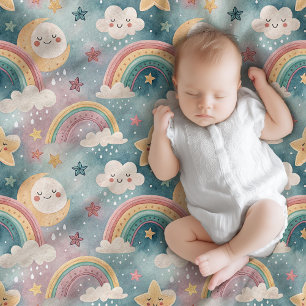Rainbow & Clouds Blanket Gift for Newborn Joy