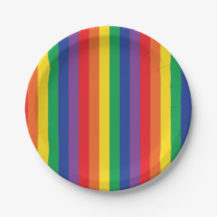 Rainbow & Clouds Cute 1st Birthday Party Paper Plate