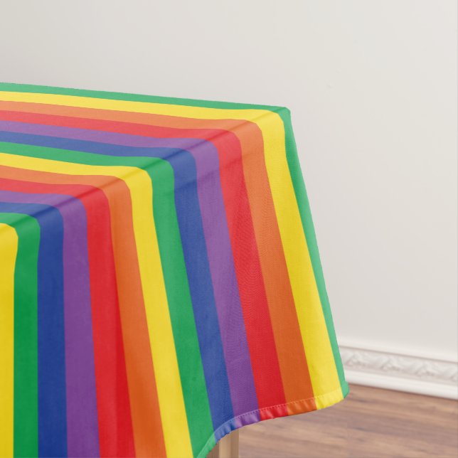 Rainbow & Clouds Cute 1st Birthday Party Tablecloth (In Situ)