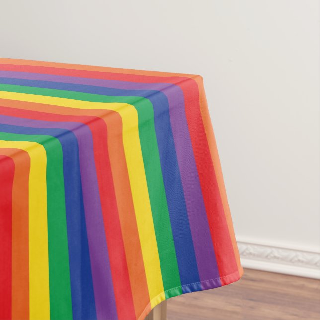 Rainbow & Clouds Cute 1st Birthday Party Tablecloth (In Situ)