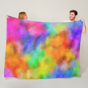 Rainbow Clouds Fleece Blanket