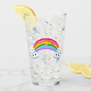 Rainbow Clouds Glass Tumbler