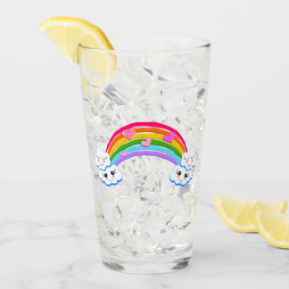 Rainbow Clouds Glass Tumbler